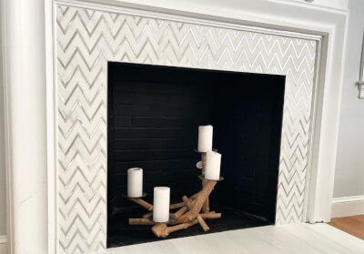 Transforming a Fireplace with Natural Stone Tiles